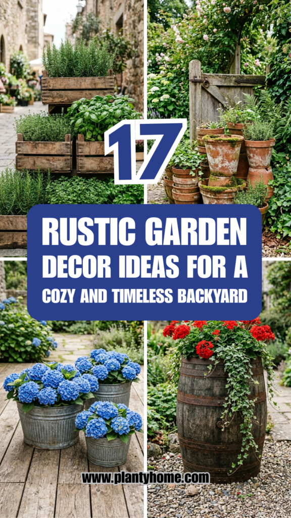 17 Rustic Garden Decor Ideas for a Cozy and Timeless Backyard
