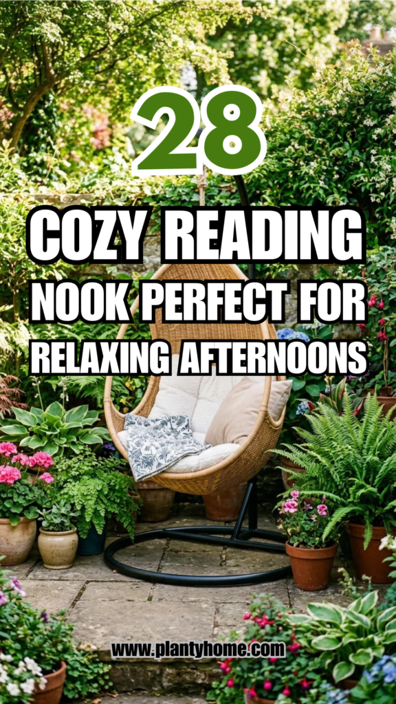 28 Cozy Garden Reading Nooks Perfect for Relaxing Afternoons